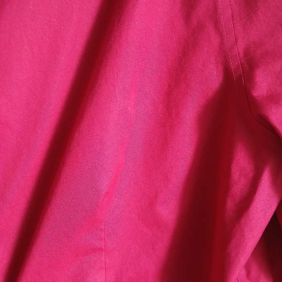 Chicos Red Non Iron Button Front Cotton Classic Blouse Top Size 4 Womens FLAW - Picture 9 of 9